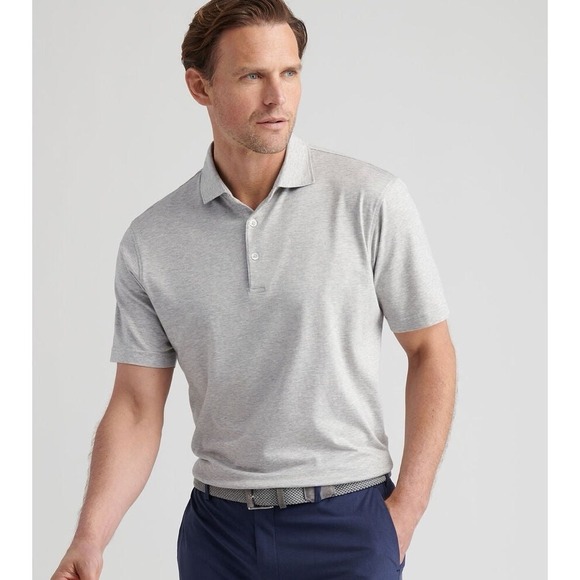 Peter Millar Shirt Men's Excursionist Flex Polo Size L In Gale Golf Shirt